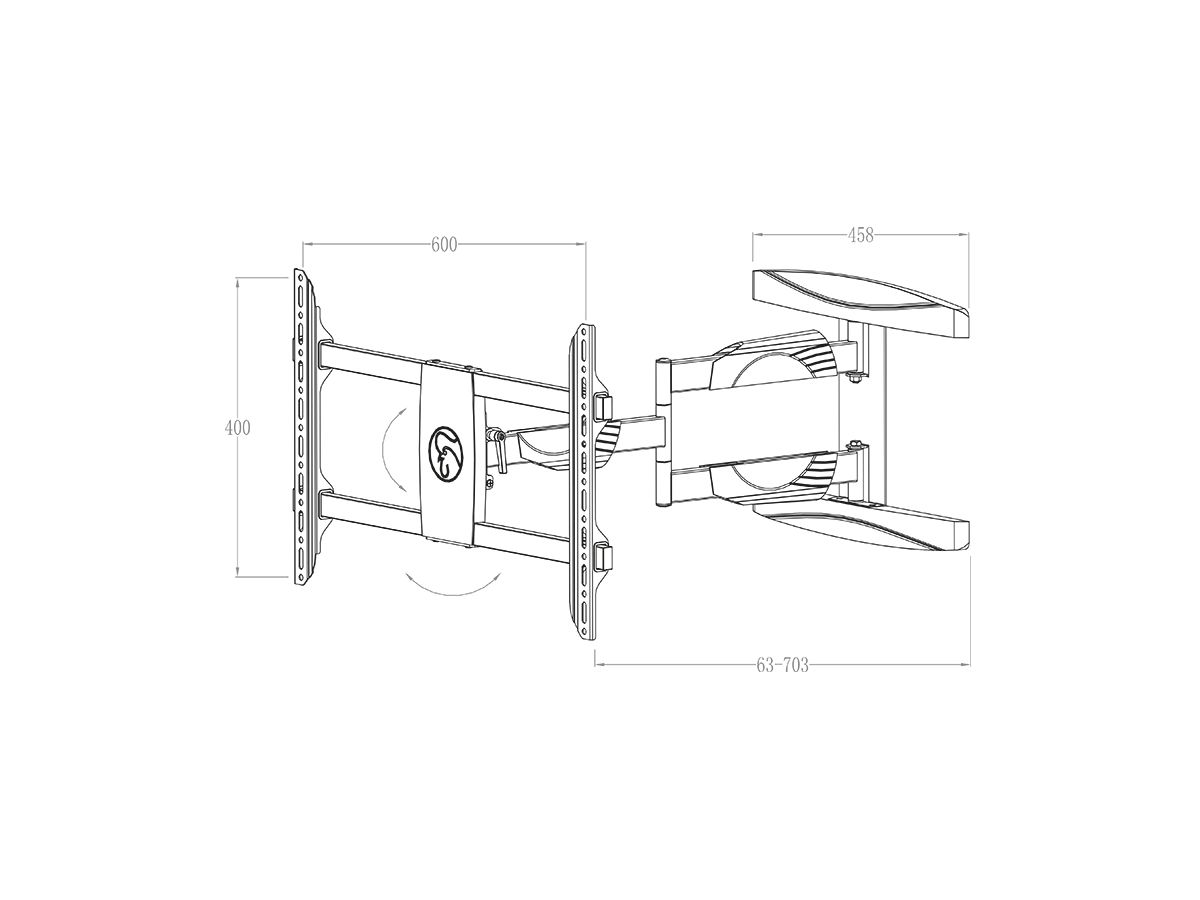 BrackIT L - Support mural inclin./pivot. 32û55 Zoll