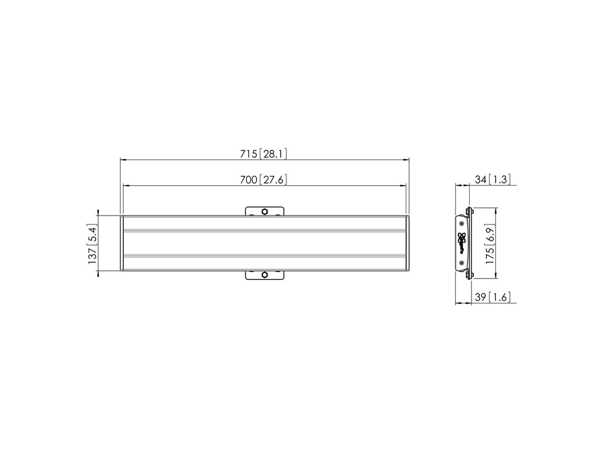 PFB 3407 - Display-Adapterbar 715 mm, Silber
