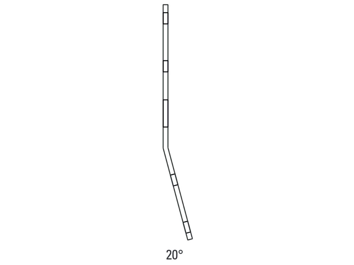 W S2-20° weiss - Verbindungsplatte für 2 x S 2 gewinkelt
