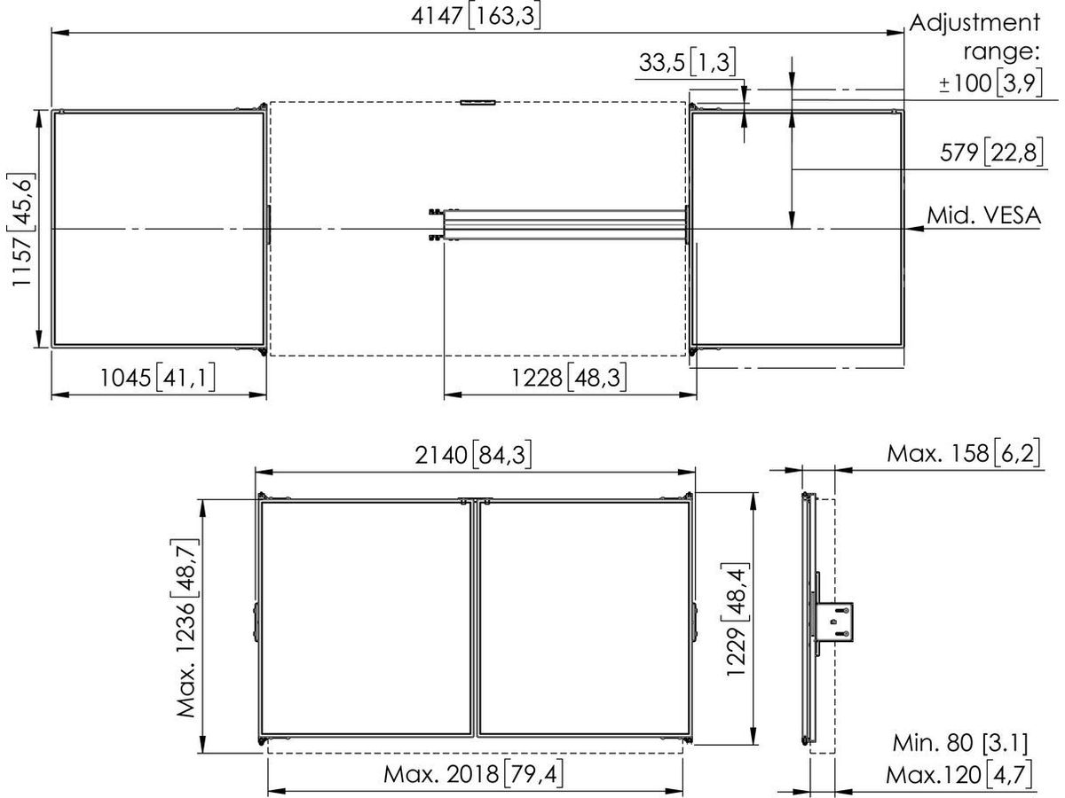 RISE WBS86 - Whiteboard-Set 86" für Rise 4000 Serie