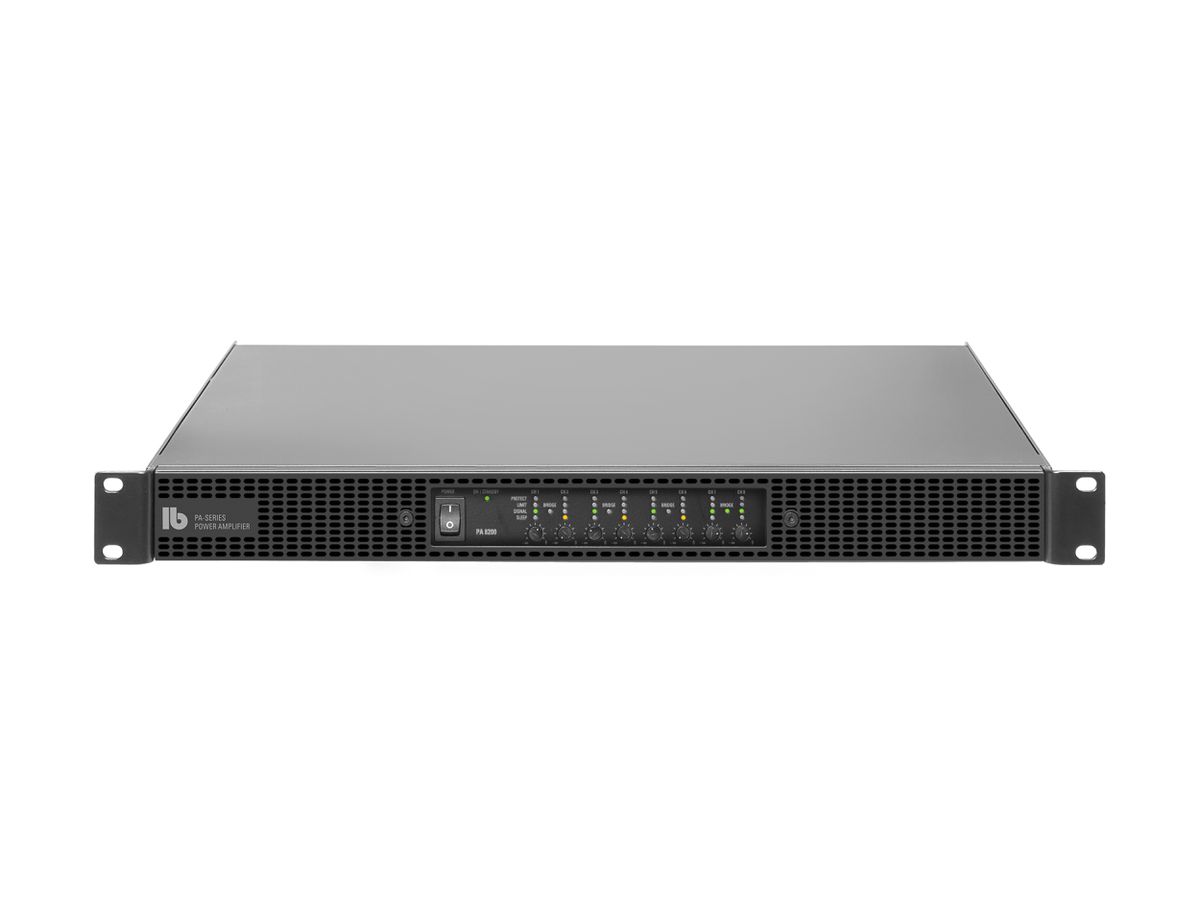PA 8200 - Endstufe, 1 HE, 8 x 200 Watt, 8 x Line I