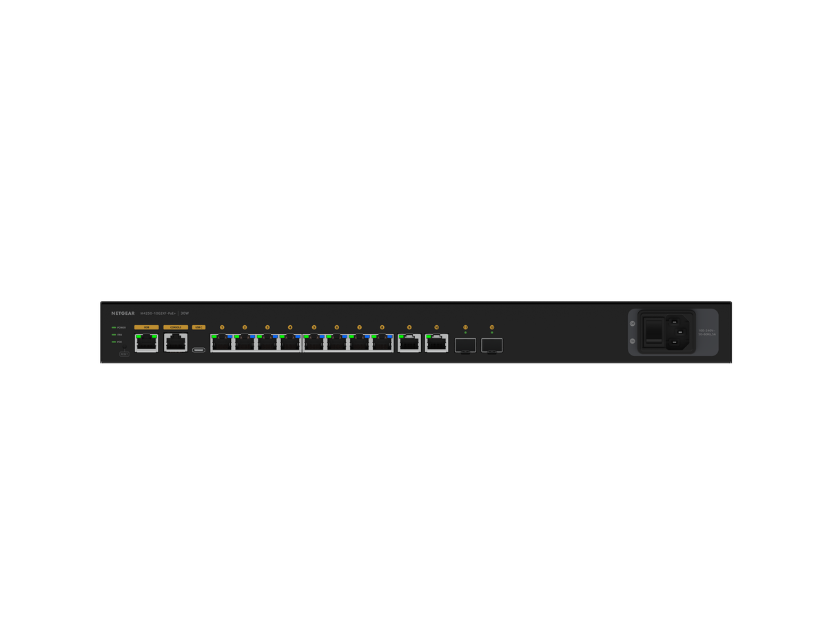 M4250-10G2F PoE+  8xRJ45+ 2xSFP Port - Network Switch 12 Port 1G, Managed, 125W