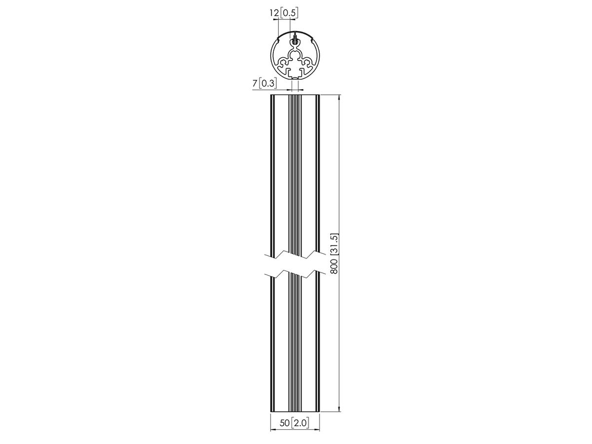 PUC 2108 - Deckenabhängungsprofil 80 cm, Silber