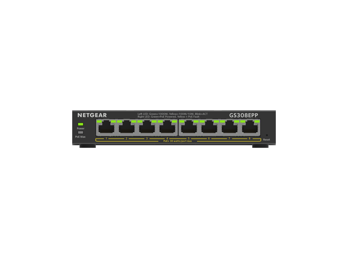 GS308EPP-100PES - Network Switch 8Port 1G, Managed, 123W