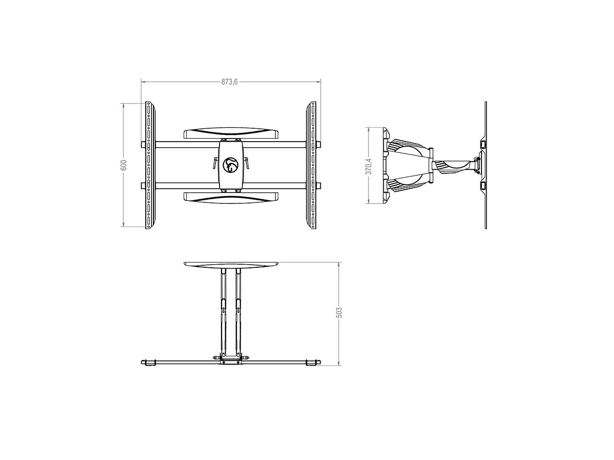 BrackIT XL HD - Support mural inclin./pivot. 55û75 Zoll