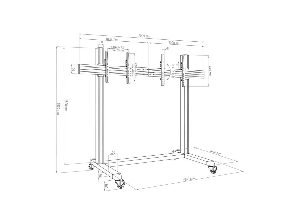 Braclabs-Stand Floorbase - Support au sol 40û55 Zoll VESA