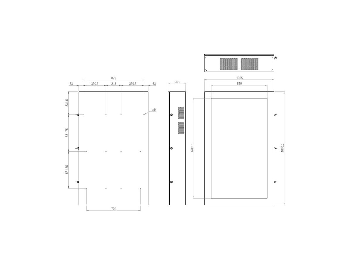 SOPW 65 Zoll Portrait - Outdoorgehause Portrait 65 Zoll