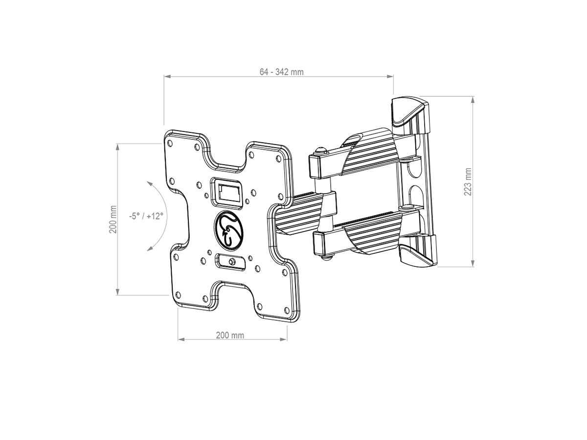 BrackIT S-II - Fixation mobile 32û43\ Zoll 64û342 mm