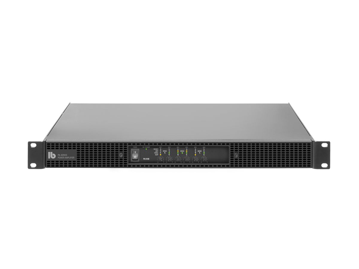 PA 6100 DANTE - Endstufe, 1 HE, 6 x 100 Watt, 6 x In Dan