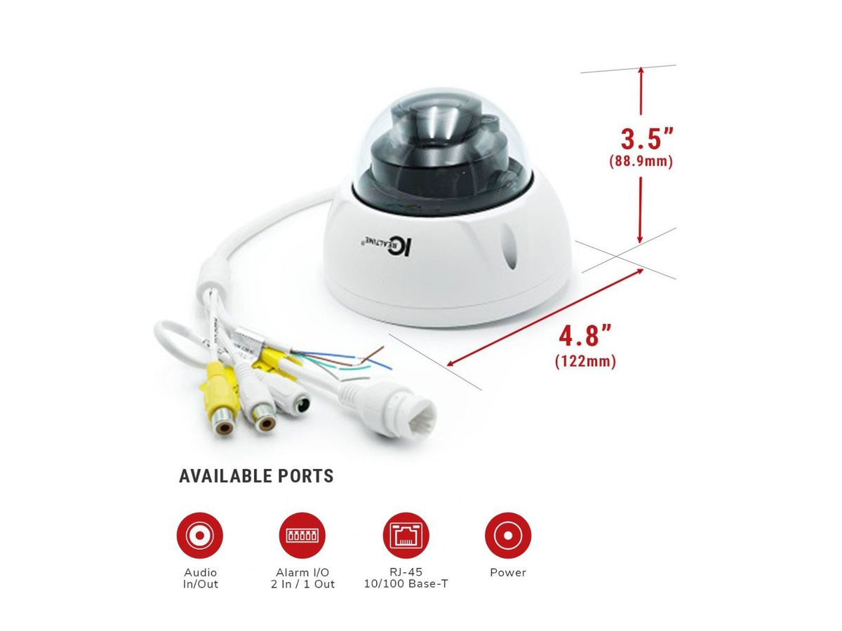 IPFX-D40V-IRW2 - IP Dome Camera - 4MP, Vandal Dome, Varifocal, Motorized