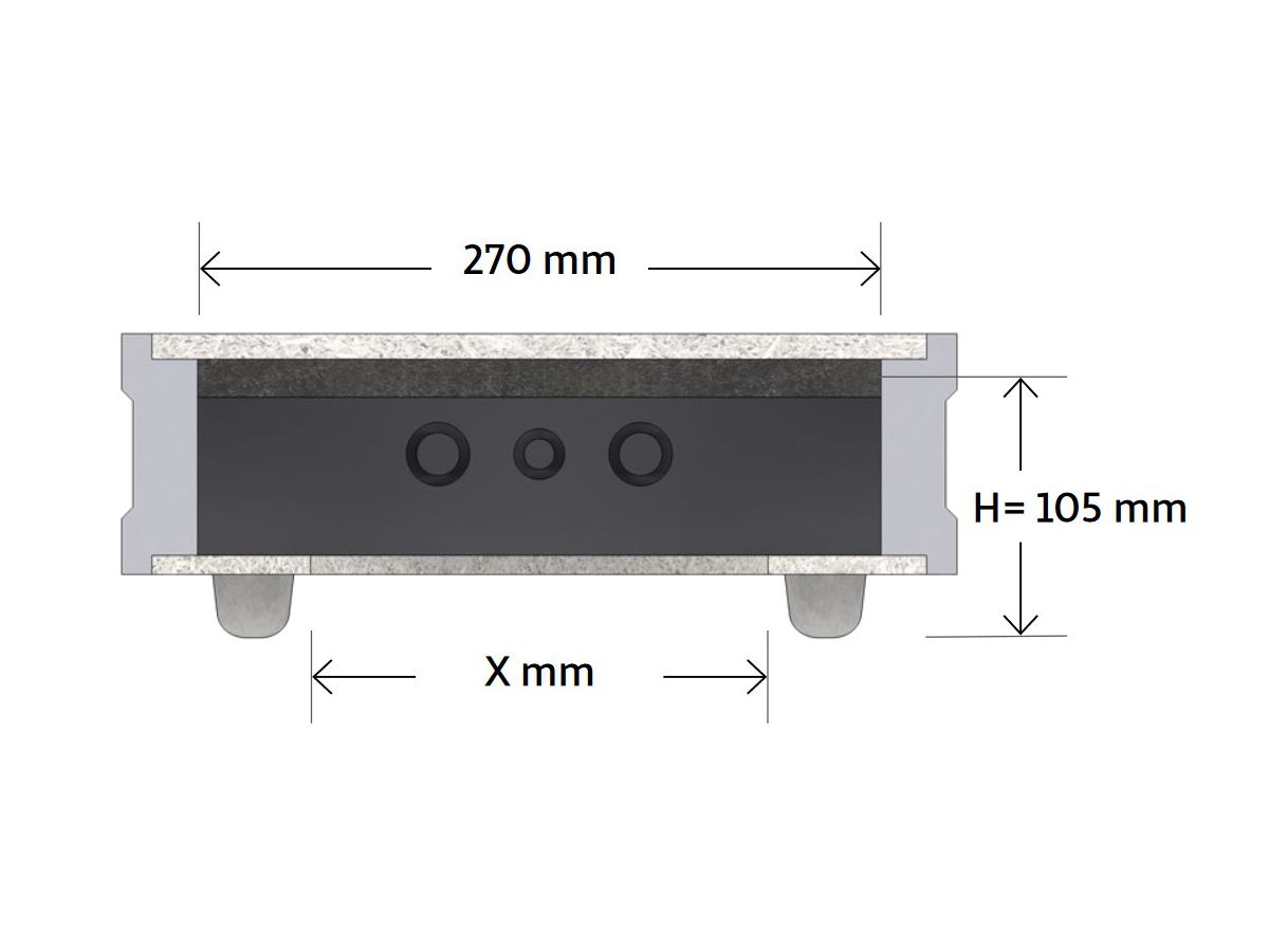 Boîtier d'encastrement taille S pour - plafonds en béton, adapté à un 6" 215mm