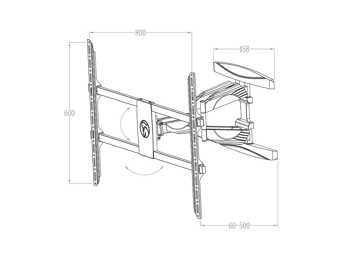 BrackIT XL HD - Support mural inclin./pivot. 55û75 Zoll