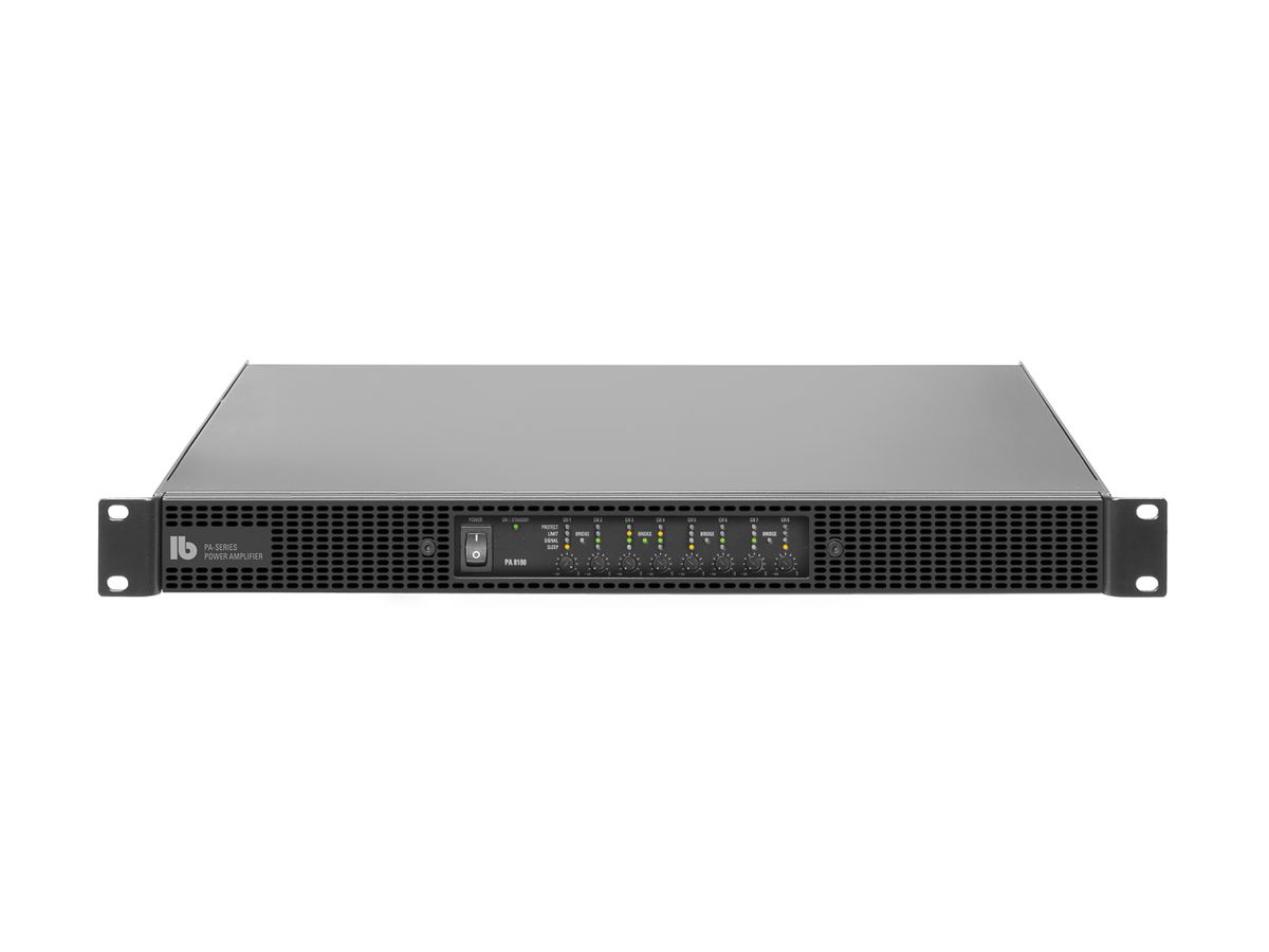 PA 8100 - 'Endstufe, 19'', 1 HE, 8 x 100 Watt, 8 x