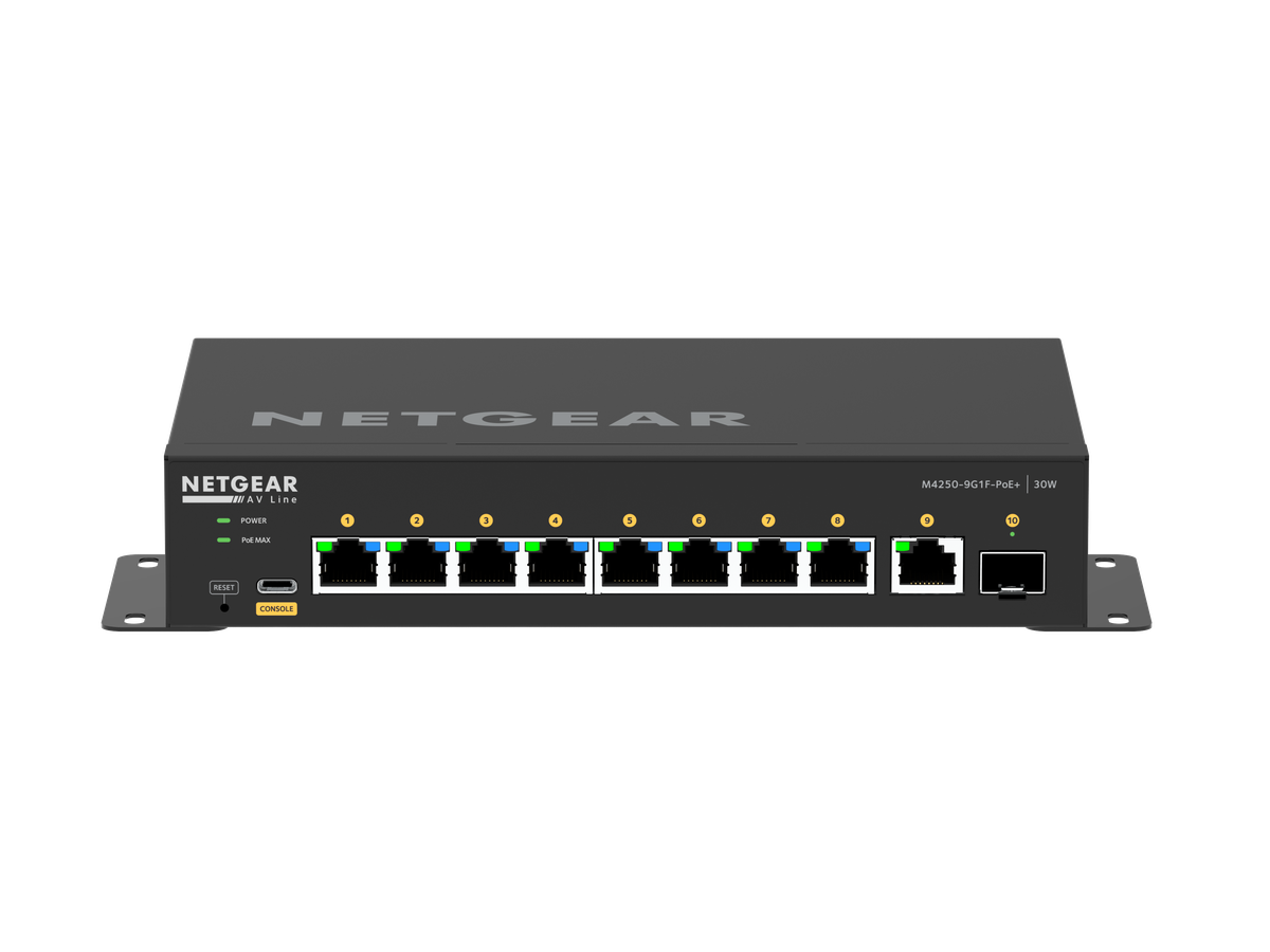M4250-9G1F-POE+ 9xRJ45+ 1xSFP Port - Network Switch 10 Port 1G, Managed, 110W