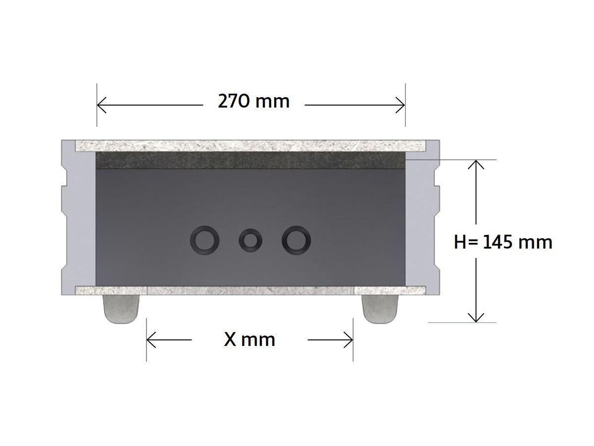 Boîtier d'encastrement taille M pour - plafonds en béton, adapté à un 6" 215mm