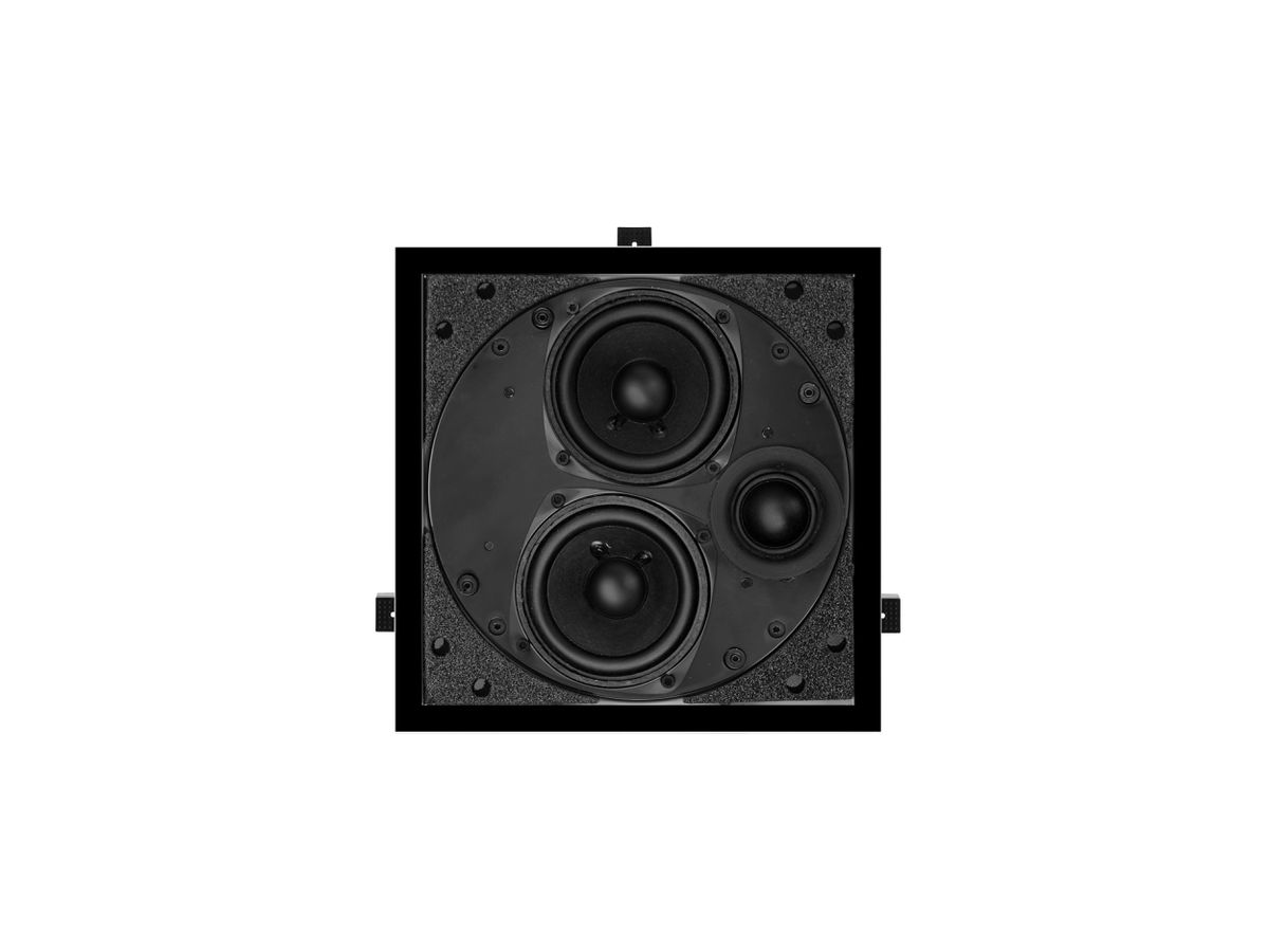 DE 200 LPQT schwarz - 2-Wege-Einbaulautsprecher flach, quadrat