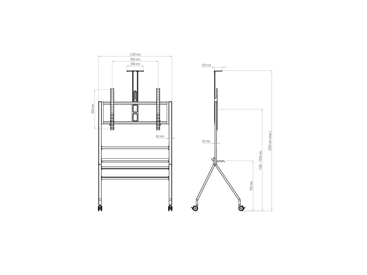 BrackIT Stand Scandio Black - Support mobile 55û86\ Zoll + tablette