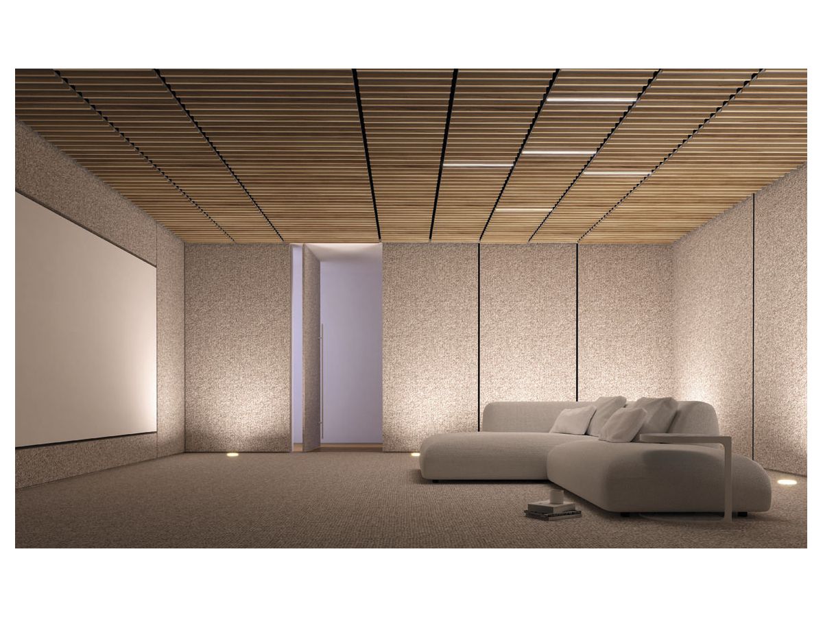 MICROBAFFLE acoustic wall - fiber white - 60x60cm False ceiling + wood