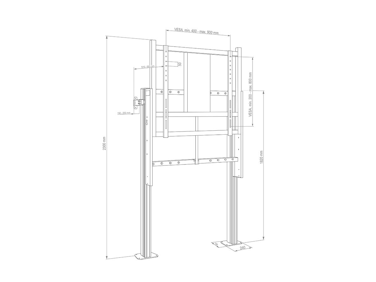 CPS Floor-to-Wall Moto - Liftsystem 86" - 110"