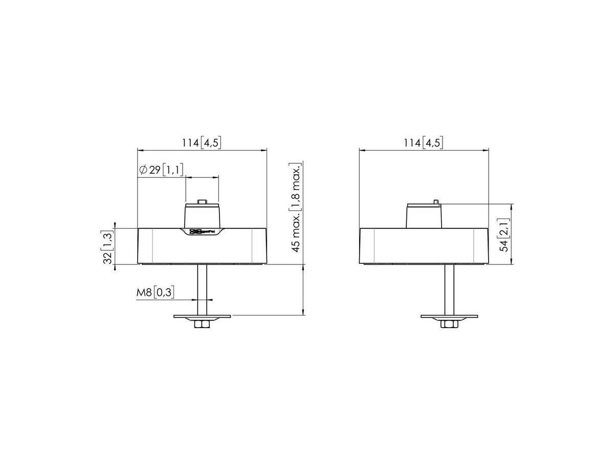 MOMO C104 - Socle avec com. tournante noir