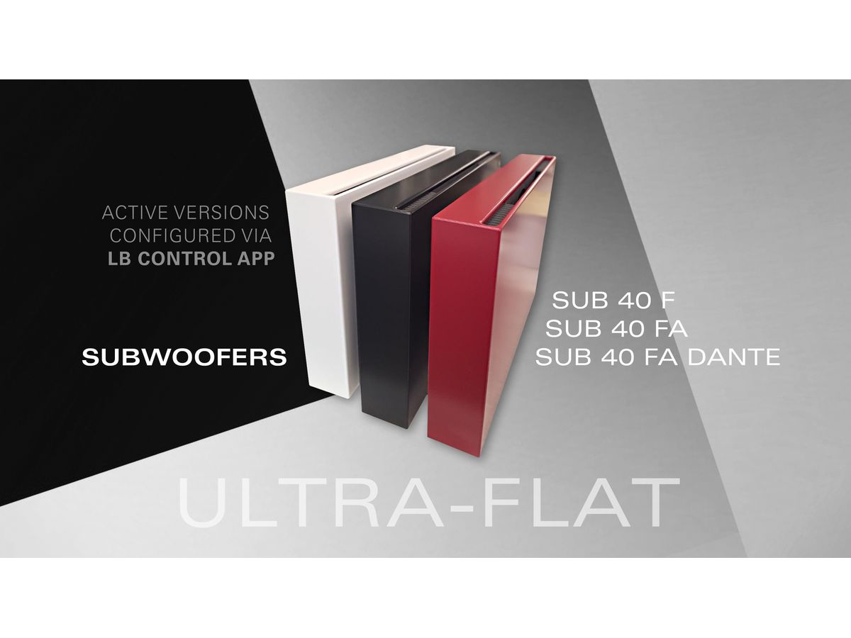 SUB 40 FA DANTE blanc - Subwoofer actif plat 2 x 6,5 Zoll