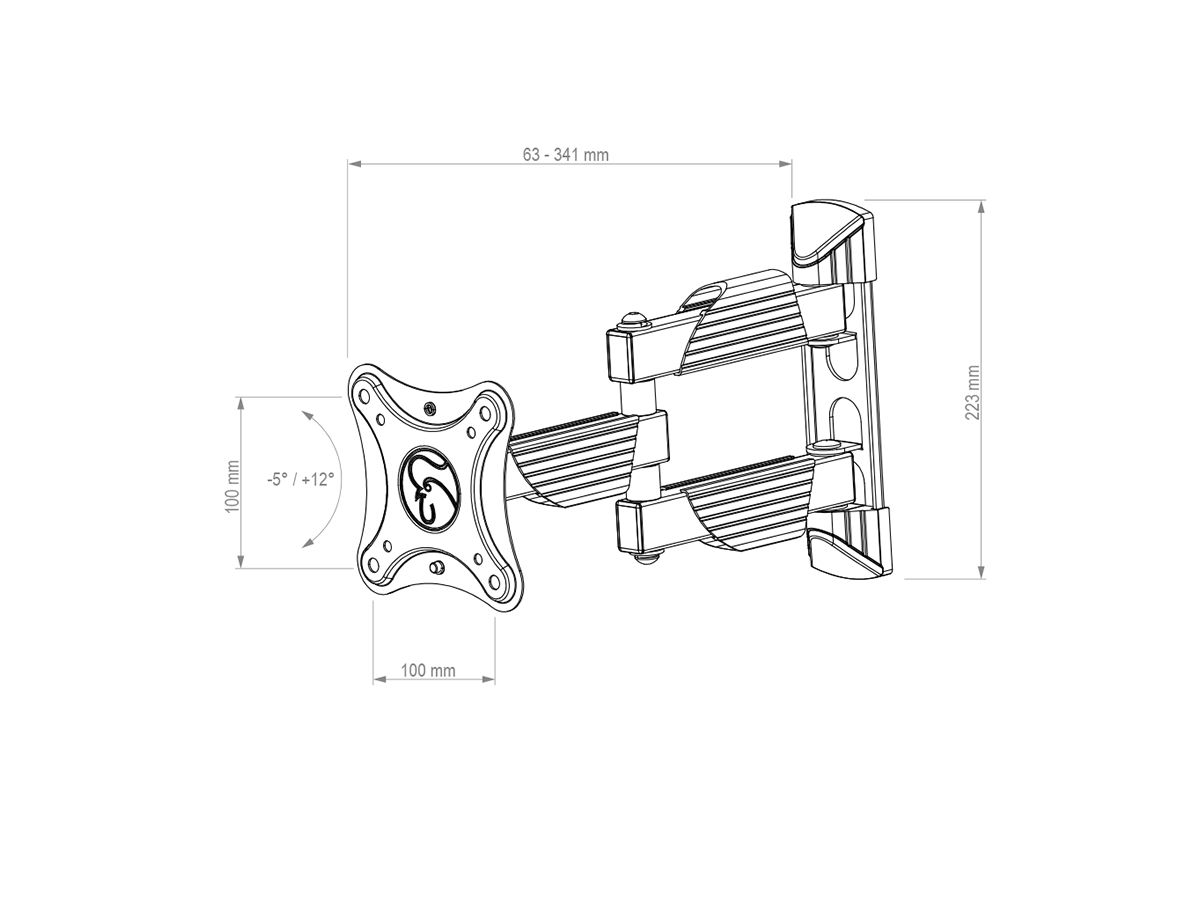 BrackIT XS-II - Fixation mobile 24û32\ Zoll 63û341 mm