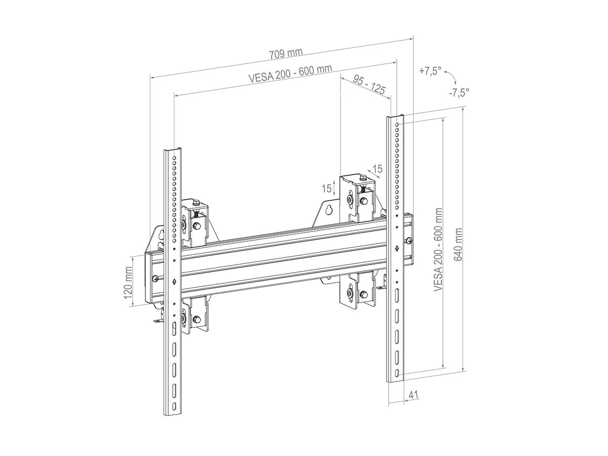 WH Synchron HD 55-75 Zoll - Fixation lourde 55û75\ Zoll VESA 600